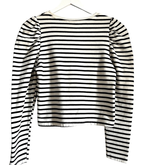 ZARA balloon long sleeve black and white stripped sweatshirt | SZ Small - Picture 7 of 12